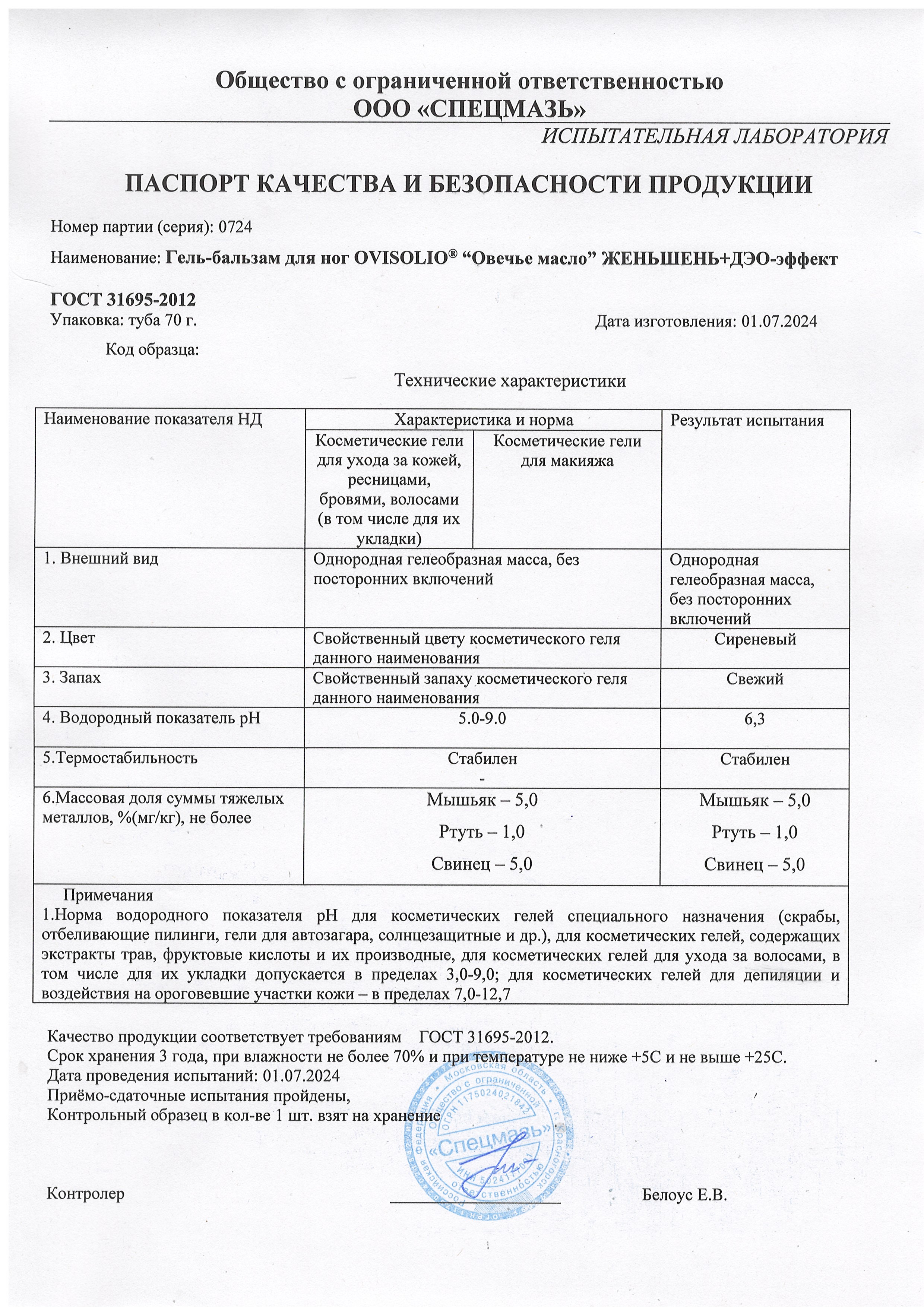 Паспорт №072024